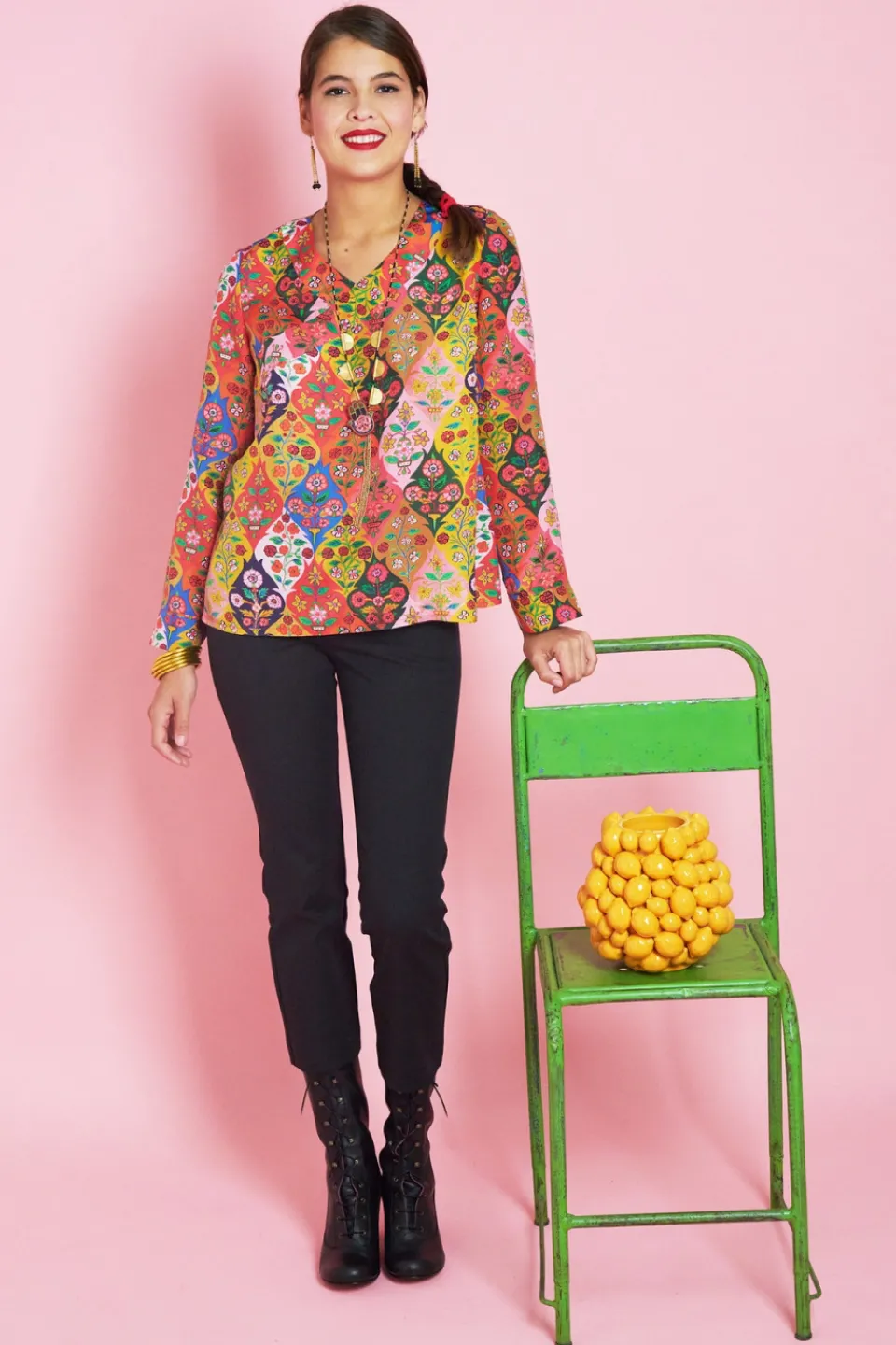 Antoine et Lili Blouse Merida En Soie Outlet