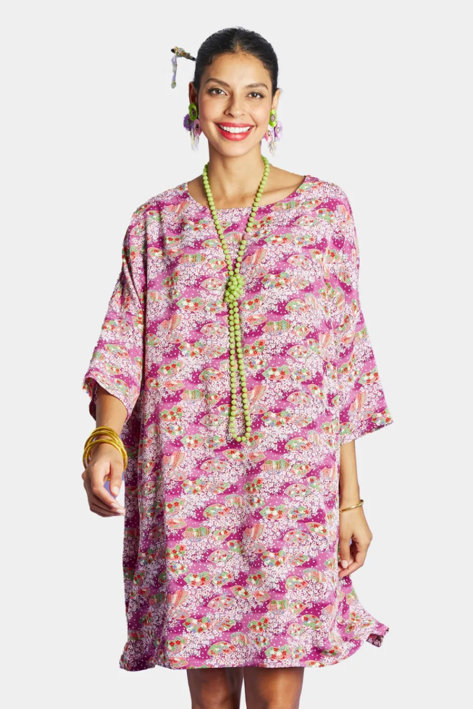 Antoine et Lili Robe Large Geranium Chirimen Hot